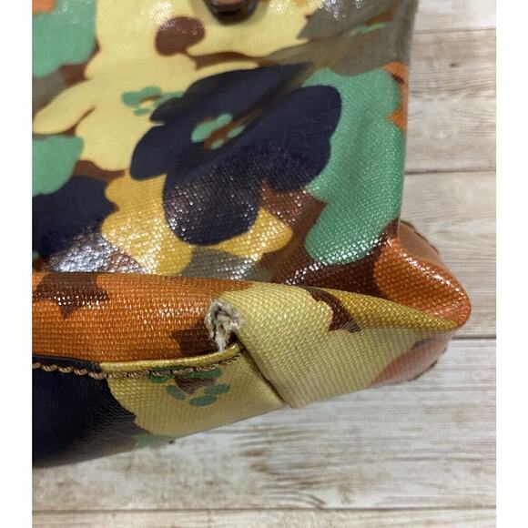 Fossil Purse Womens Medium Bag Floral Brown Leather Key Charms - Picture 4 of 16